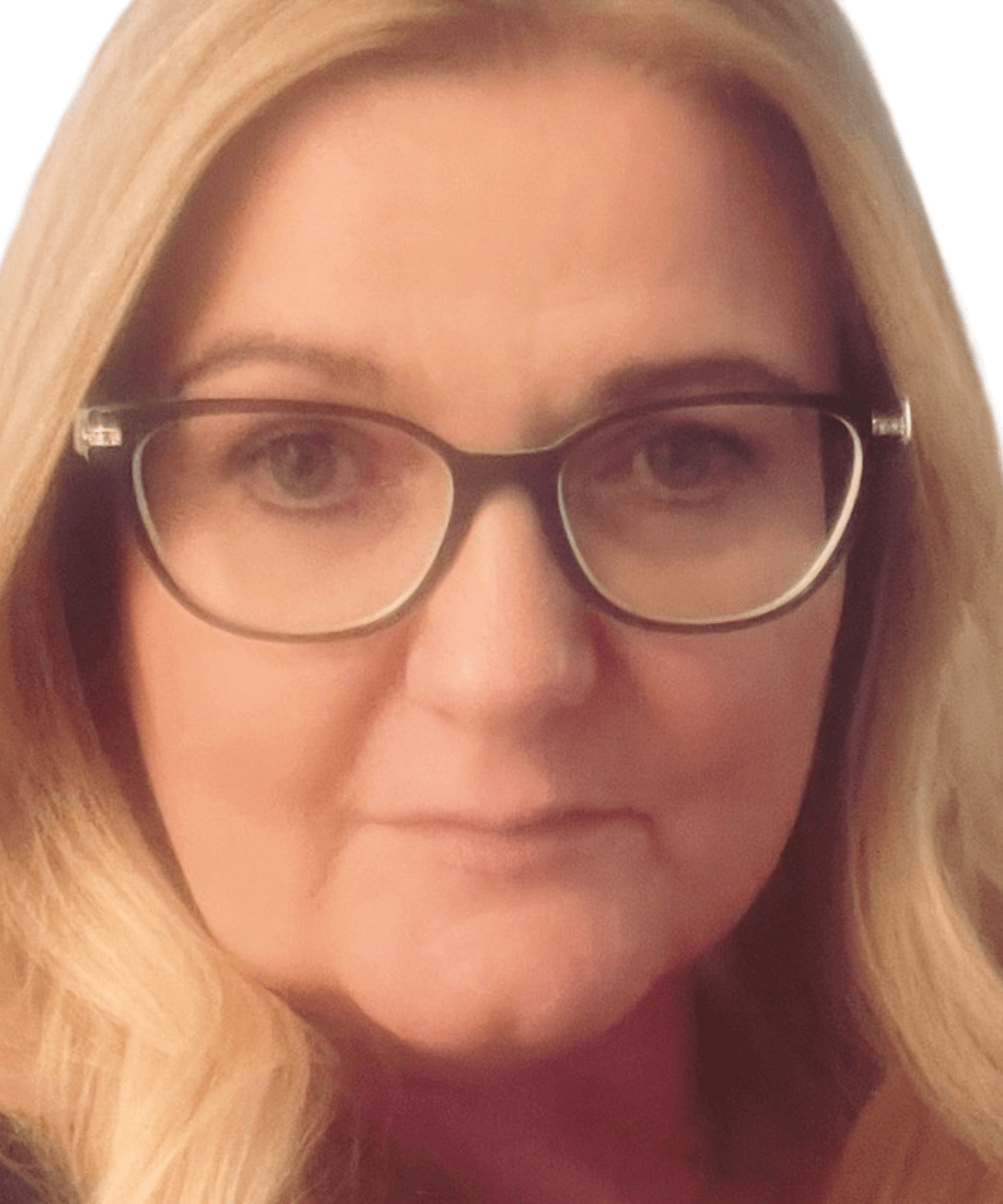 A close up of a person wearing glasses